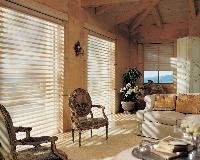 Traditional styled Living room -- Rustic look withPirouette Window Shades from Hunter Douglas-- Palm Beach gardens home -- Florida